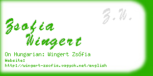 zsofia wingert business card